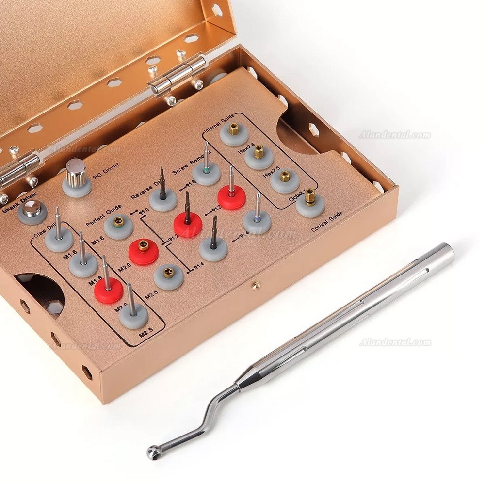 Dental Stainless Steel Implant Screw Removal Kit (Shank Drivers / Drills /Guide)